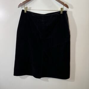 Tintoretto Womens Corduroy Skirt Sz L Black Designer Minimalist Understated Chic
